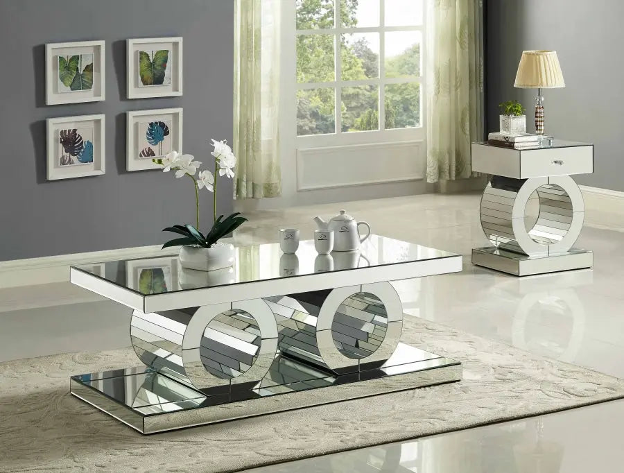 Meridian Furniture - Jocelyn 3 Piece Occasional Table Set In Mirrored - 227-3Set - ATL FURNITURE