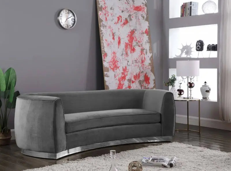 Meridian Furniture - Julian 3 Piece Living Room Set In Grey - 621Grey-S-3Set - ATL FURNITURE