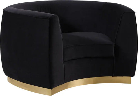 Meridian Furniture - Julian Velvet Chair In Black - 620Black-C - ATL FURNITURE