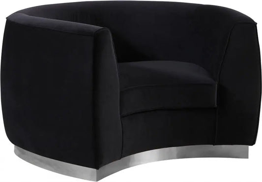 Meridian Furniture - Julian Velvet Chair In Black - 621Black-C - ATL FURNITURE