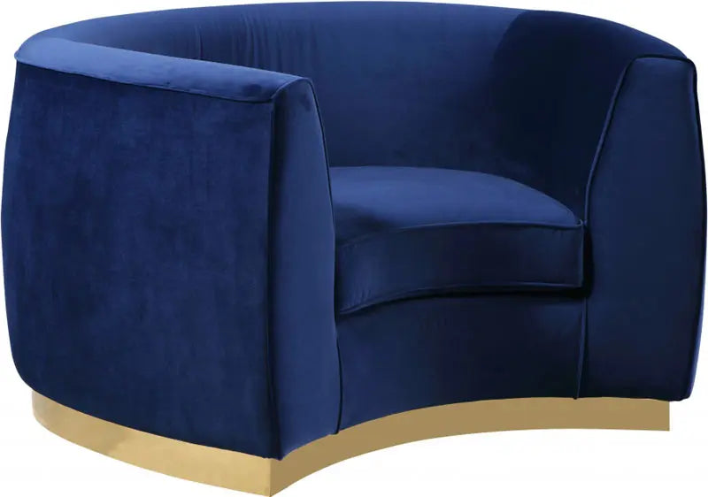 Meridian Furniture - Julian Velvet Chair In Navy - 620Navy-C - ATL FURNITURE