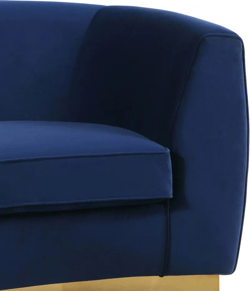Meridian Furniture - Julian Velvet Chair In Navy - 620Navy-C - ATL FURNITURE