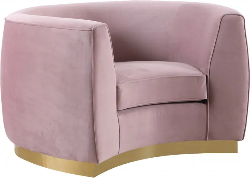 Meridian Furniture - Julian Velvet Chair In Pink - 620Pink-C - ATL FURNITURE