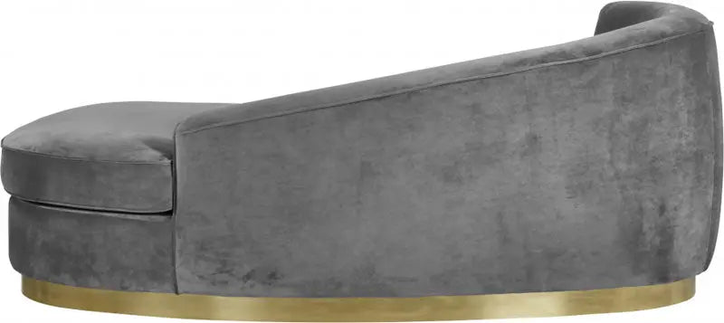 Meridian Furniture - Julian Velvet Chaise Lounge In Grey - 620Grey-Chaise - ATL FURNITURE
