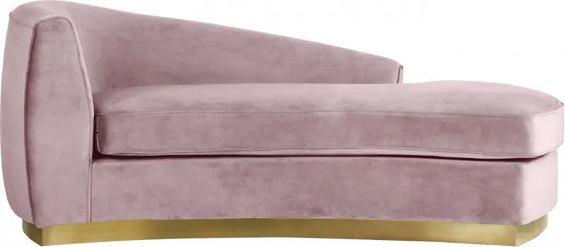 Meridian Furniture - Julian Velvet Chaise Lounge In Pink - 620Pink-Chaise - ATL FURNITURE