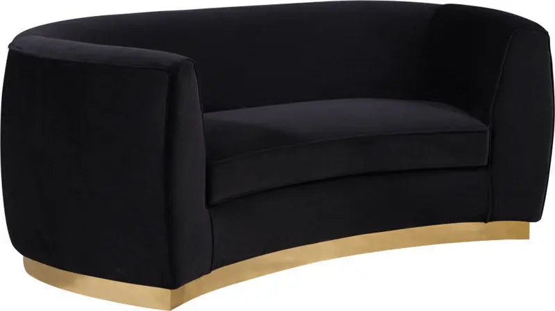 Meridian Furniture - Julian Velvet Loveseat In Black - 620Black-L - ATL FURNITURE