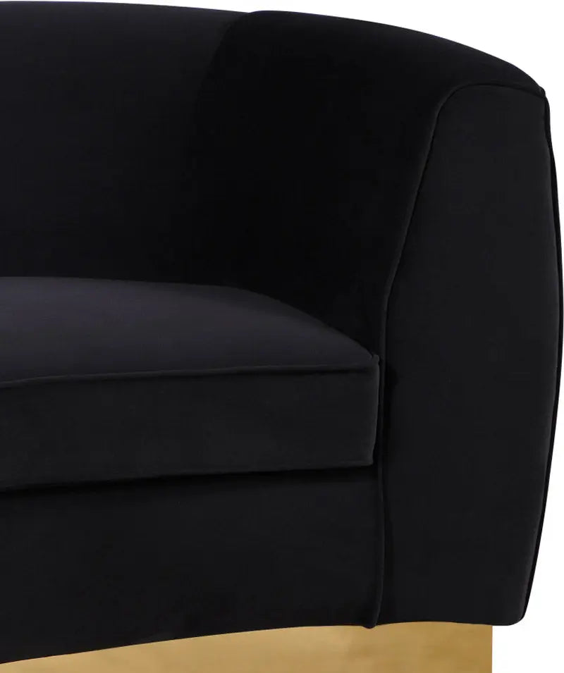 Meridian Furniture - Julian Velvet Loveseat In Black - 620Black-L - ATL FURNITURE