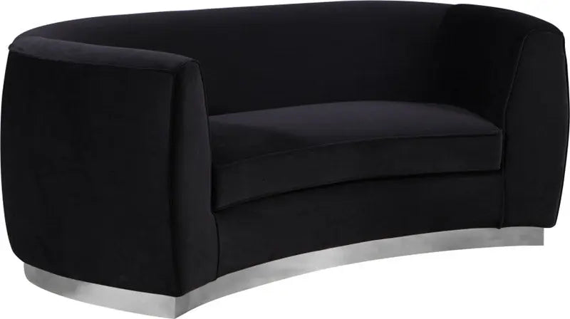 Meridian Furniture - Julian Velvet Loveseat In Black - 621Black-L - ATL FURNITURE