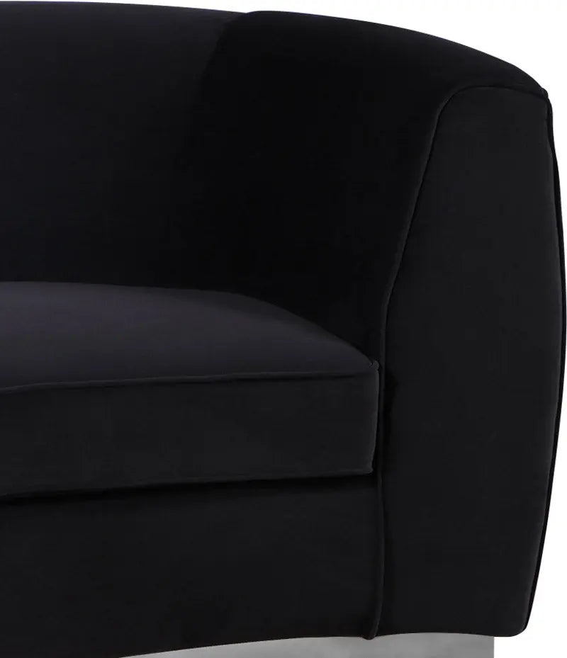 Meridian Furniture - Julian Velvet Loveseat In Black - 621Black-L - ATL FURNITURE