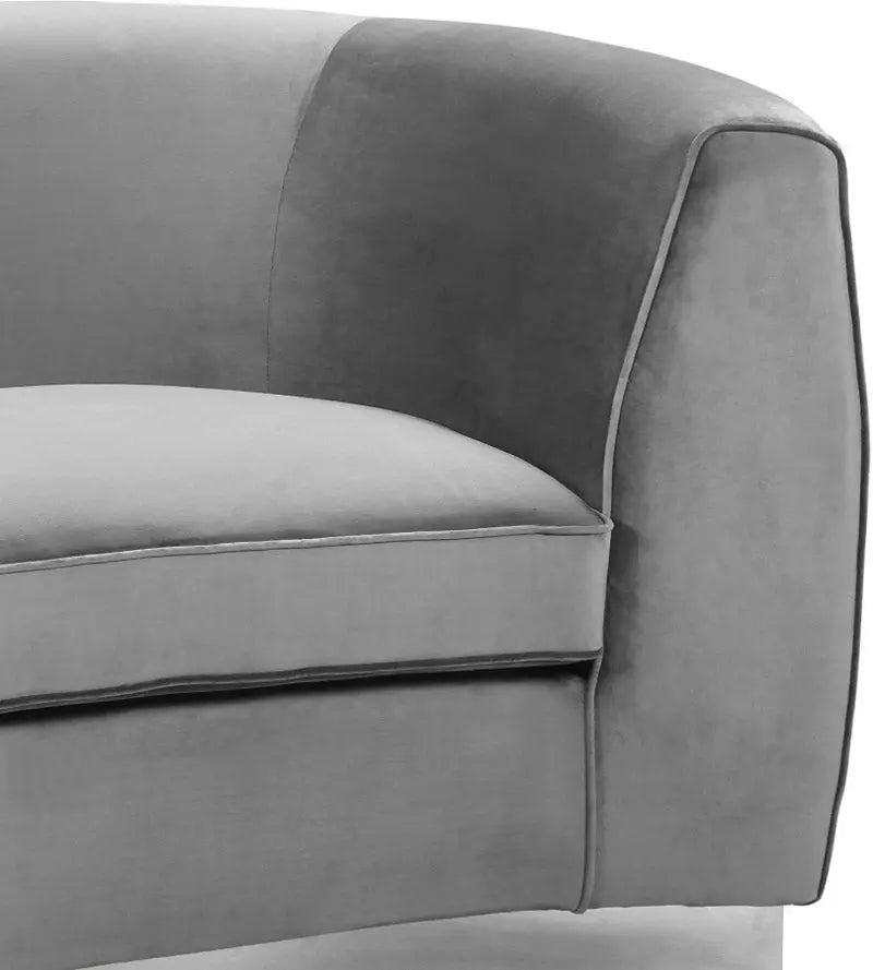 Meridian Furniture - Julian Velvet Loveseat In Grey - 621Grey-L - ATL FURNITURE