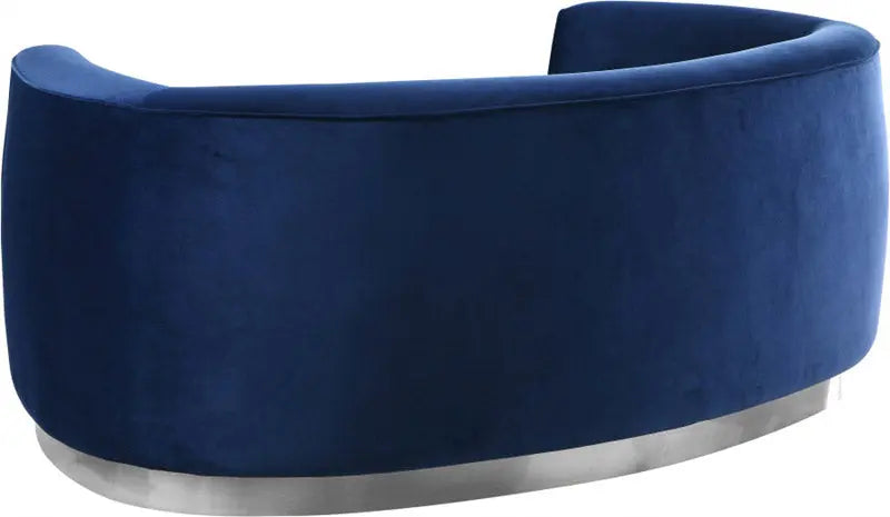 Meridian Furniture - Julian Velvet Loveseat In Navy - 621Navy-L - ATL FURNITURE