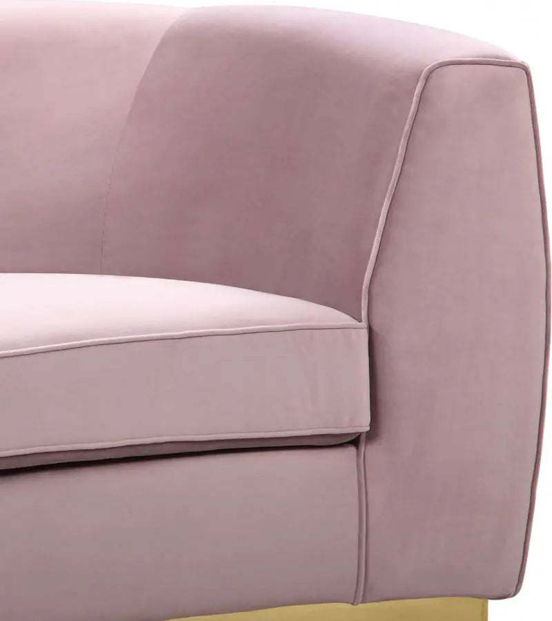 Meridian Furniture - Julian Velvet Loveseat In Pink - 620Pink-L - ATL FURNITURE