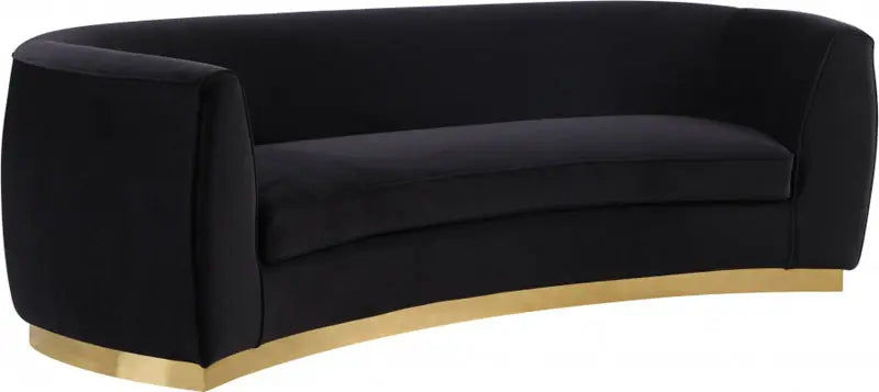 Meridian Furniture - Julian Velvet Sofa In Black - 620Black-S - ATL FURNITURE