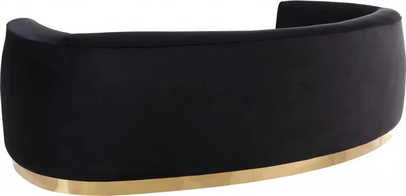 Meridian Furniture - Julian Velvet Sofa In Black - 620Black-S - ATL FURNITURE