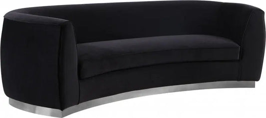 Meridian Furniture - Julian Velvet Sofa In Black - 621Black-S - ATL FURNITURE