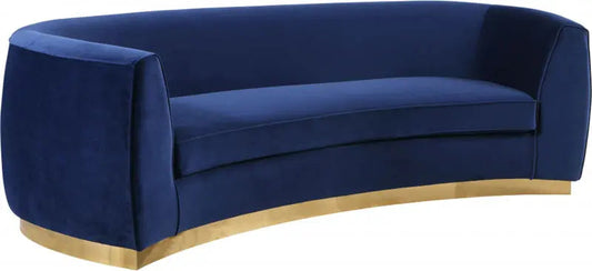 Meridian Furniture - Julian Velvet Sofa In Navy - 620Navy-S - ATL FURNITURE