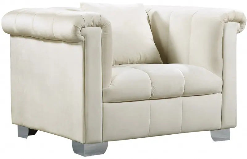 Meridian Furniture - Kayla 3 Piece Living Room Set In Cream - 615Cream-S-3Set - ATL FURNITURE