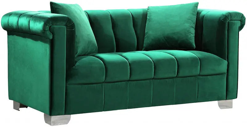 Meridian Furniture - Kayla 3 Piece Living Room Set In Green - 615Green-S-3Set - ATL FURNITURE