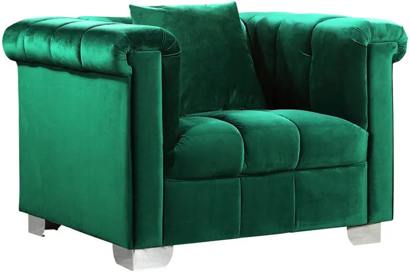 Meridian Furniture - Kayla 3 Piece Living Room Set In Green - 615Green-S-3Set - ATL FURNITURE