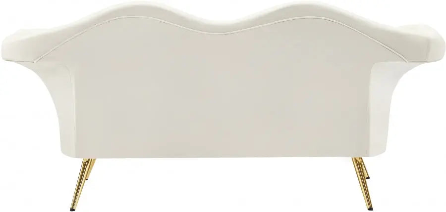 Meridian Furniture - Lips Velvet Loveseat In Cream- 607Cream-L - ATL FURNITURE