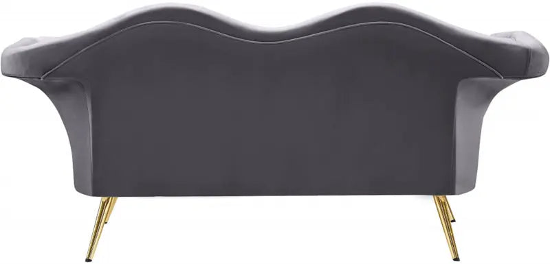 Meridian Furniture - Lips Velvet Loveseat In Grey - 607Grey-L - ATL FURNITURE