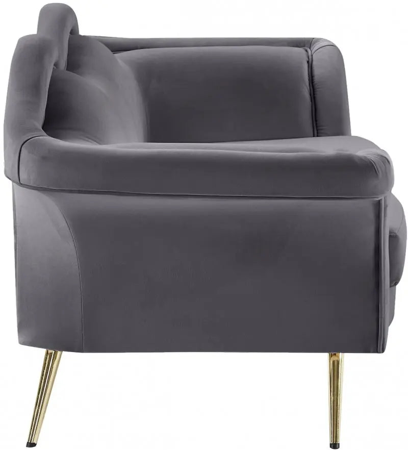 Meridian Furniture - Lips Velvet Loveseat In Grey - 607Grey-L - ATL FURNITURE