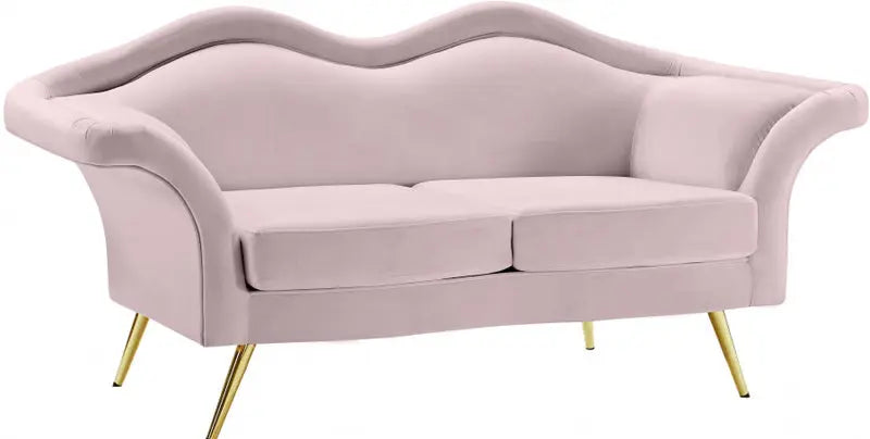 Meridian Furniture - Lips Velvet Loveseat In Pink - 607Pink-L - ATL FURNITURE