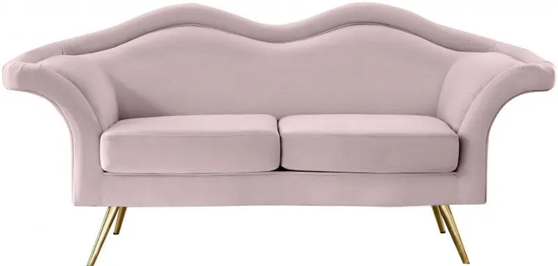 Meridian Furniture - Lips Velvet Loveseat In Pink - 607Pink-L - ATL FURNITURE