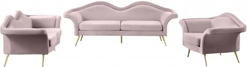 Meridian Furniture - Lips Velvet Loveseat In Pink - 607Pink-L - ATL FURNITURE