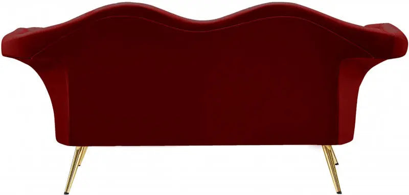 Meridian Furniture - Lips Velvet Loveseat In Red - 607Red-L - ATL FURNITURE