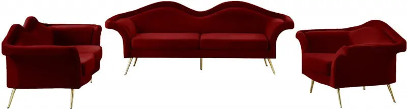 Meridian Furniture - Lips Velvet Loveseat In Red - 607Red-L - ATL FURNITURE