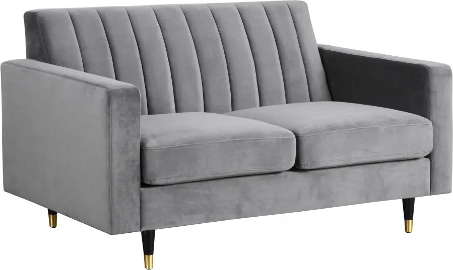 Meridian Furniture - Lola 3 Piece Living Room Set In Grey - 619Grey-S-3Set - ATL FURNITURE