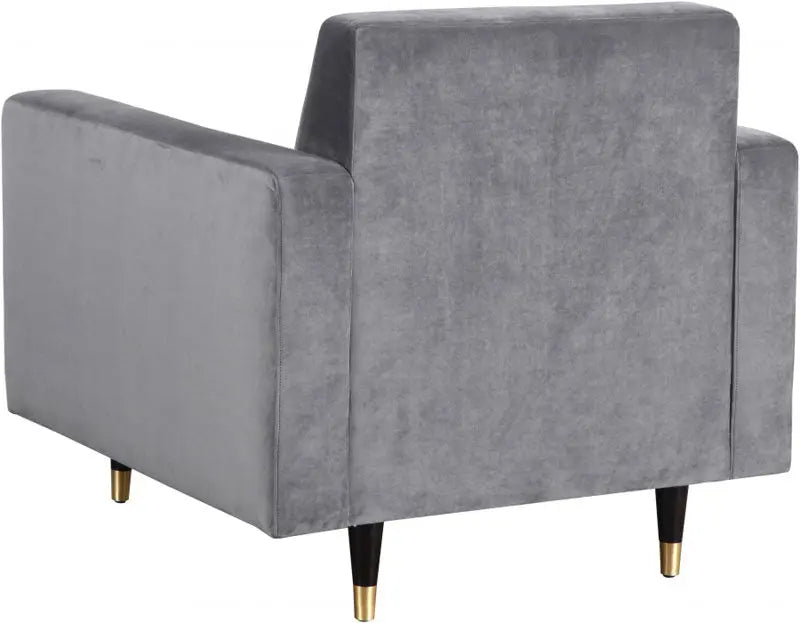 Meridian Furniture - Lola Velvet Chair In Grey - 619Grey-C - ATL FURNITURE
