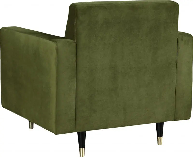 Meridian Furniture - Lola Velvet Chair In Olive - 619Olive-C - ATL FURNITURE