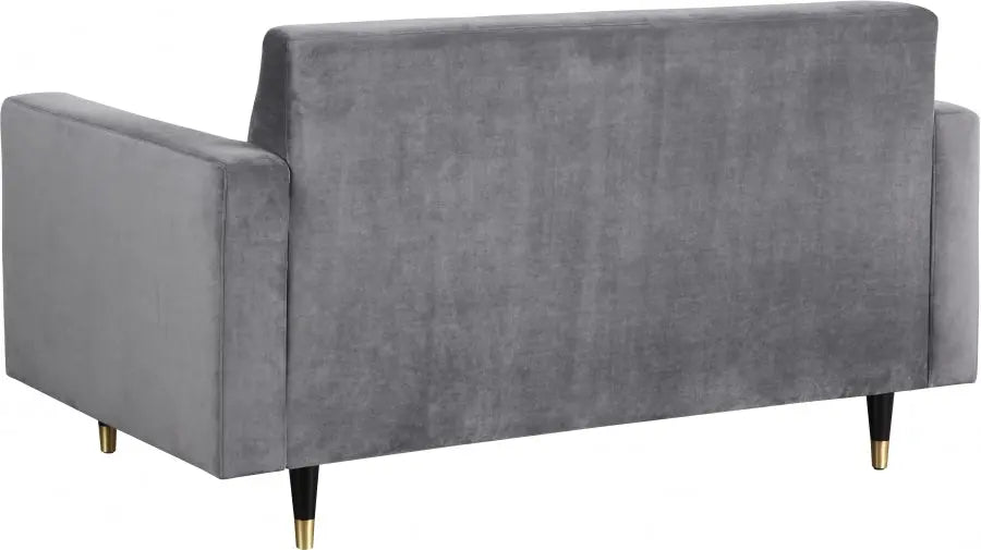 Meridian Furniture - Lola Velvet Loveseat In Grey - 619Grey-L - ATL FURNITURE