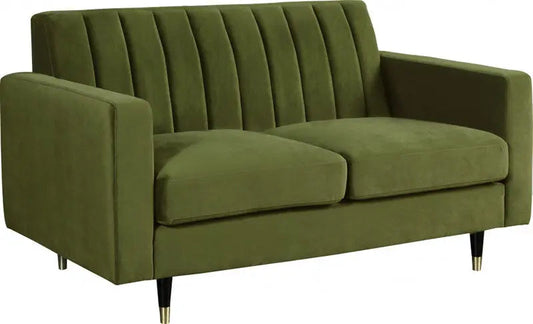 Meridian Furniture - Lola Velvet Loveseat In Olive - 619Olive-L - ATL FURNITURE