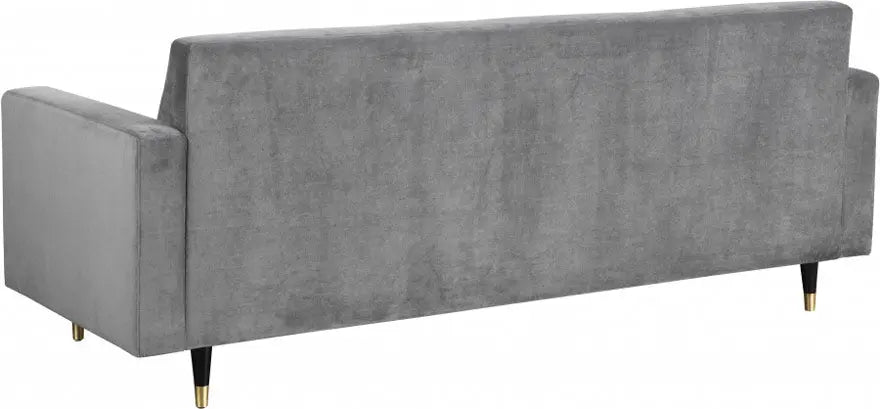 Meridian Furniture - Lola Velvet Sofa In Grey - 619Grey-S - ATL FURNITURE