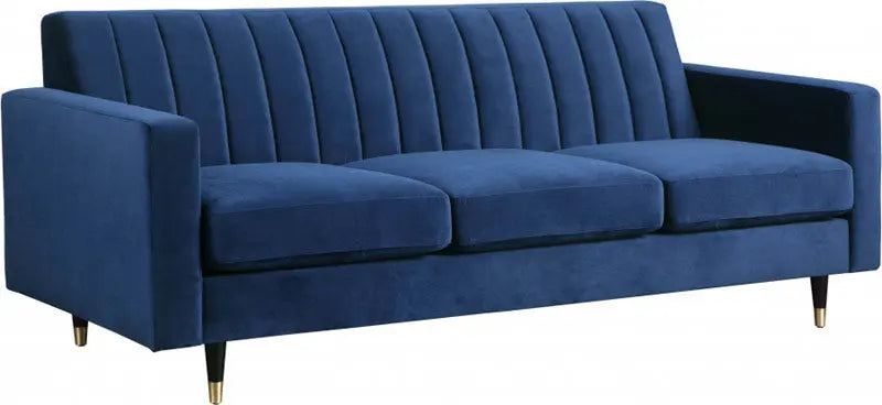 Meridian Furniture - Lola Velvet Sofa In Navy - 619Navy-S - ATL FURNITURE