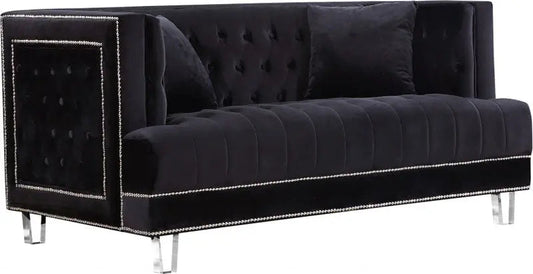 Meridian Furniture - Lucas Velvet Loveseat In Black - 609Bl-L - ATL FURNITURE