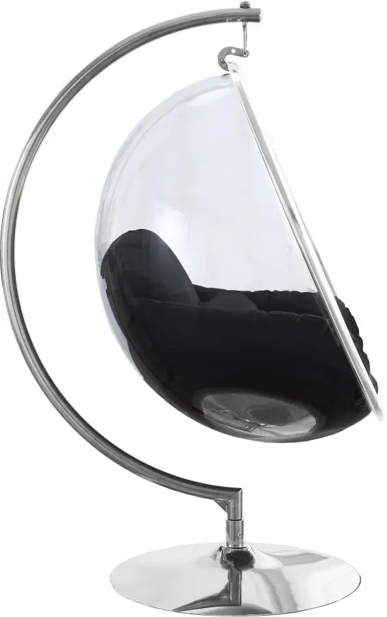 Meridian Furniture - Luna Acrylic Swing Bubble Accent Chair In Black - 507Black - ATL FURNITURE