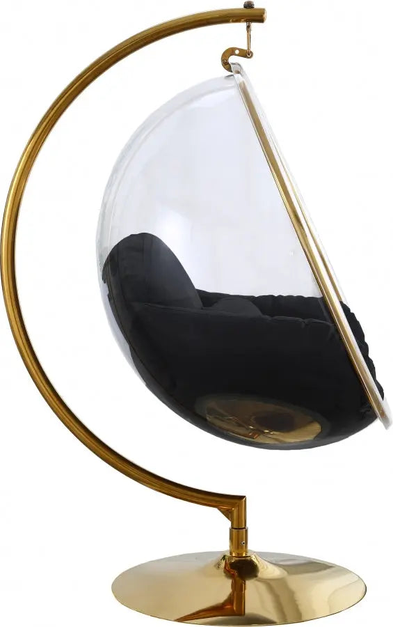 Meridian Furniture - Luna Acrylic Swing Bubble Accent Chair In Black - 508Black - ATL FURNITURE