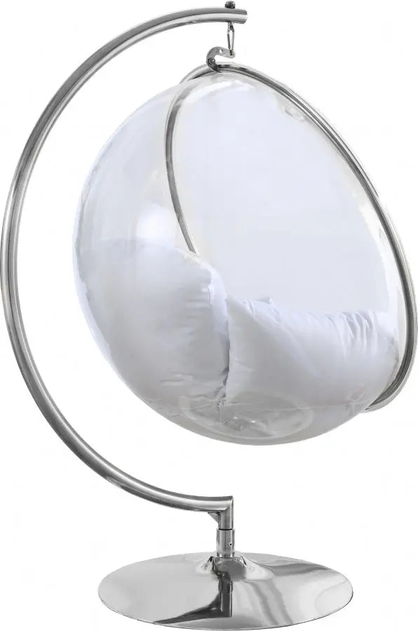 Meridian Furniture - Luna Acrylic Swing Bubble Accent Chair In White - 507White - ATL FURNITURE