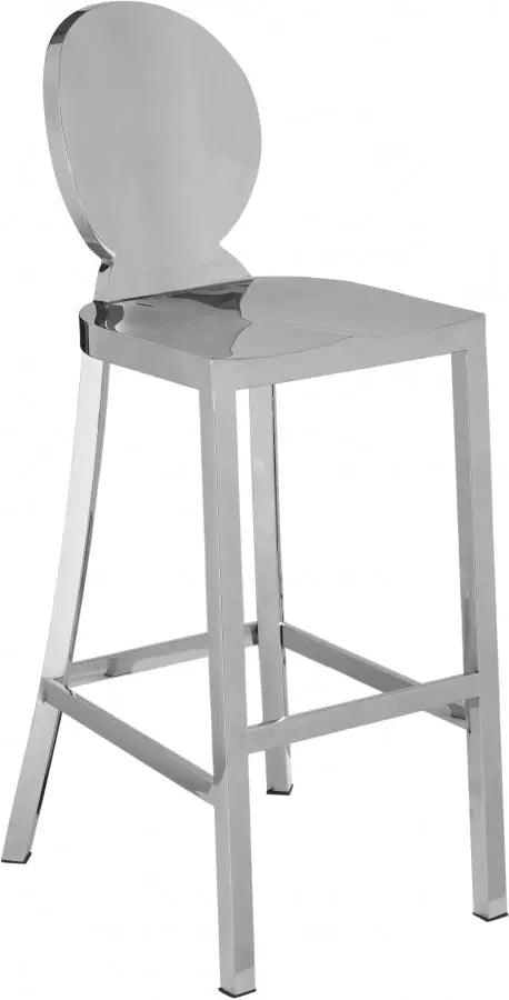 Meridian Furniture - Maddox Bar Stool In Chrome - 704 - ATL FURNITURE