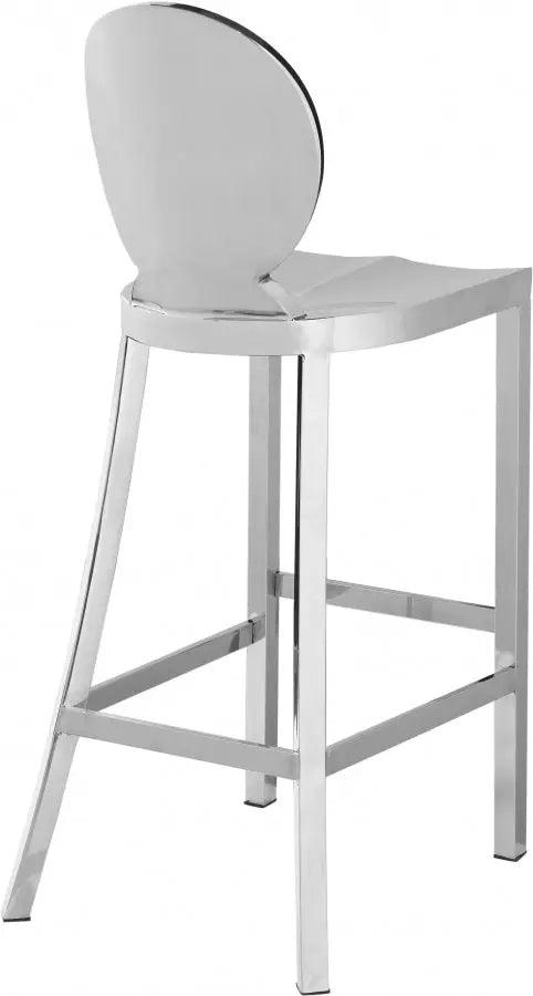 Meridian Furniture - Maddox Bar Stool In Chrome - 704 - ATL FURNITURE