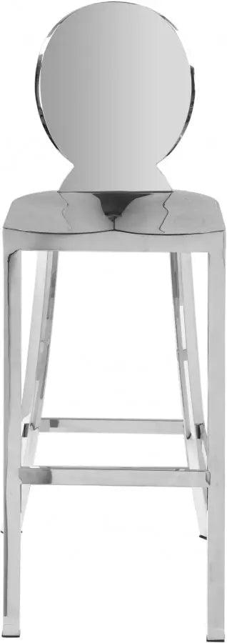 Meridian Furniture - Maddox Bar Stool In Chrome - 704 - ATL FURNITURE