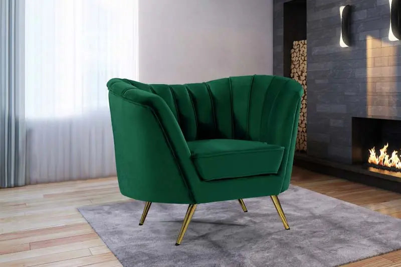 Meridian Furniture - Margo 3 Piece Living Room Set In Green - 622Green-S-3Set - ATL FURNITURE