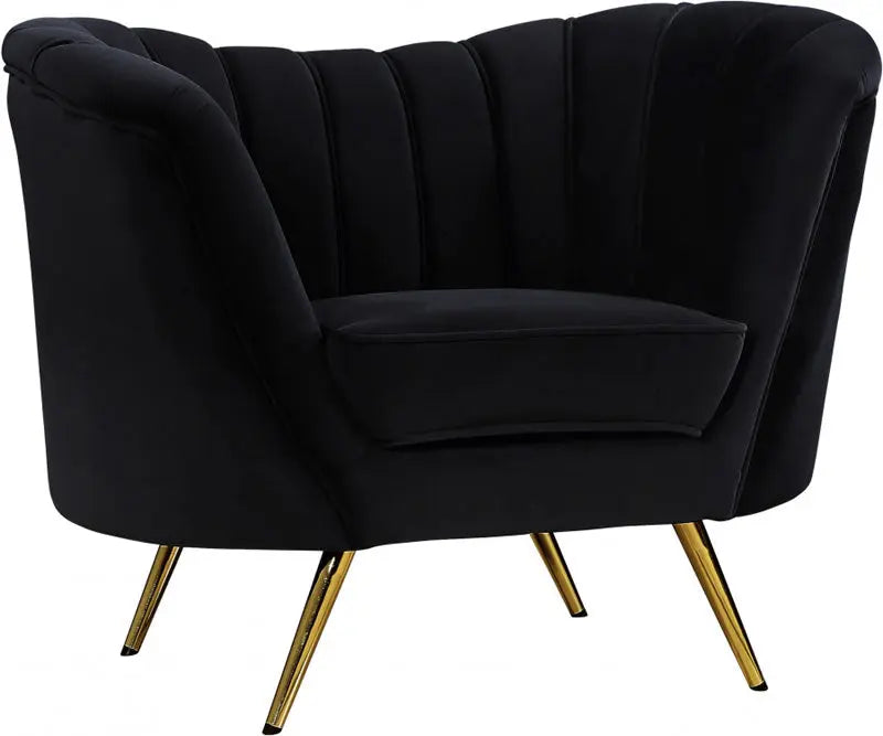 Meridian Furniture - Margo Velvet Chair In Black - 622Black-C - ATL FURNITURE
