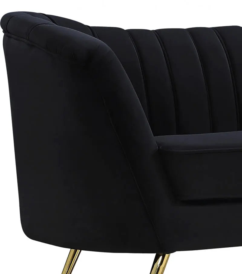 Meridian Furniture - Margo Velvet Chair In Black - 622Black-C - ATL FURNITURE