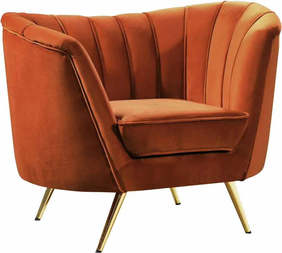 Meridian Furniture - Margo Velvet Chair In Cognac - 622Cognac-C - ATL FURNITURE