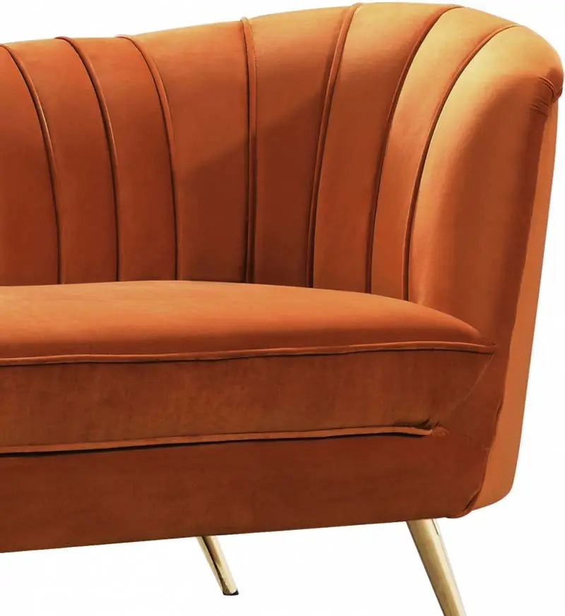 Meridian Furniture - Margo Velvet Chair In Cognac - 622Cognac-C - ATL FURNITURE